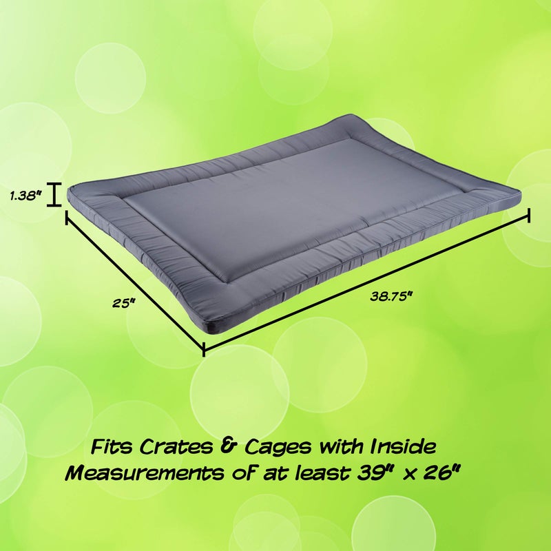 Petmaker Waterproof Dog Bed - 38.75x25 Large Dog Bed with Raised Edge - Easy-to-Clean Multi-Purpose Crate Mat for Home and Car Travel (Gray) - Image 3